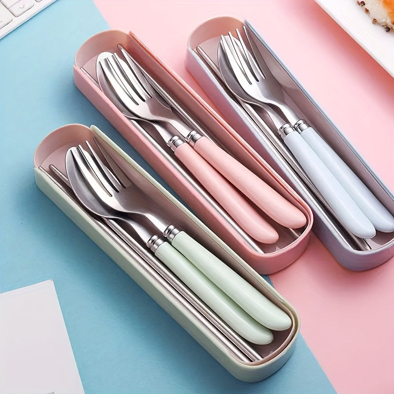 3-In-1 Travel Cutlery Set: with Storage Box - Great for Picnics, Camping And Everyday Use!