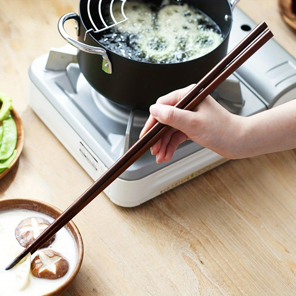 1pair Extra Long Hot Pot Chopsticks, Wooden Chopsticks for Kitchen Cooking Frying, Reusable Chopsticks, Kitchen Accessories