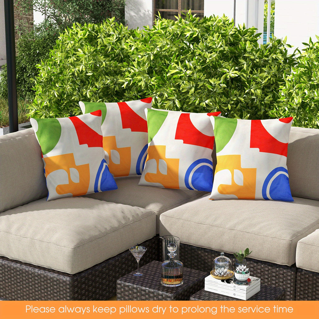 Maxmass Ensemble de 4 Coussins Carrés en Velours Amovibles et Lavables, Rouge 18\