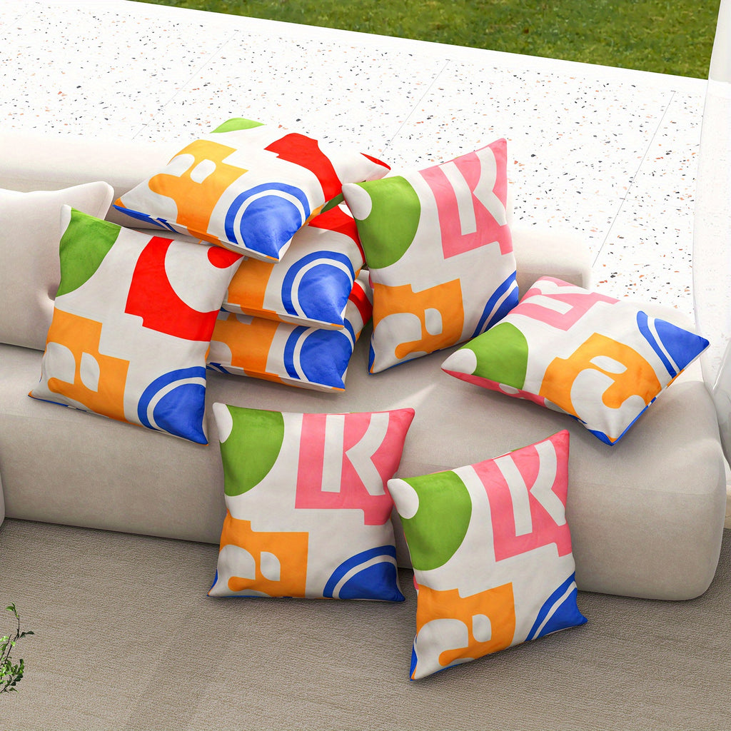 Maxmass Ensemble de 4 Coussins Carrés en Velours Amovibles et Lavables, Rouge 18\