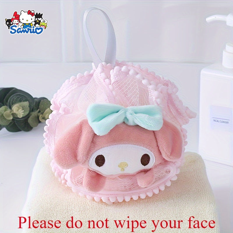 1pc Boule de Bain Mignonne à Motifs de Fleurs et Dentelle pour Frotter le Dos