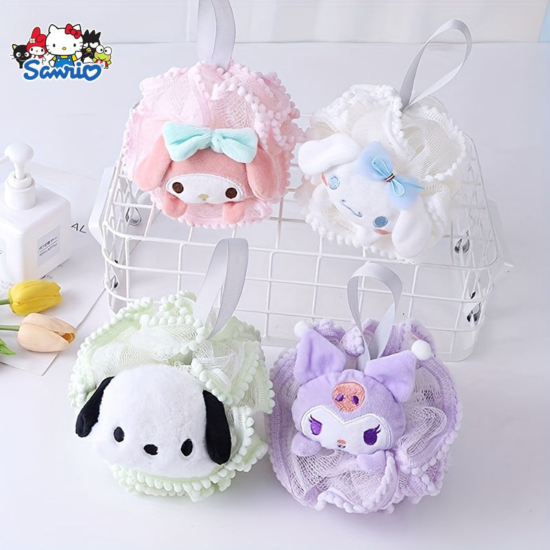 1pc Boule de Bain Mignonne à Motifs de Fleurs et Dentelle pour Frotter le Dos