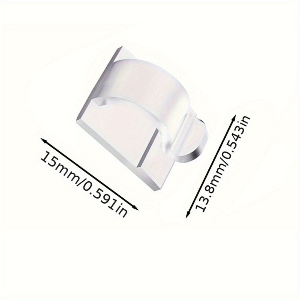 100pcs Crochets de Guirlande Lumineuse Extérieure en Plastique Transparent - Clips de Câble Auto-adhésifs Étanches pour Décorations de Noël Festives, Supports de Cordon Transparents pour Suspendre des Lumières