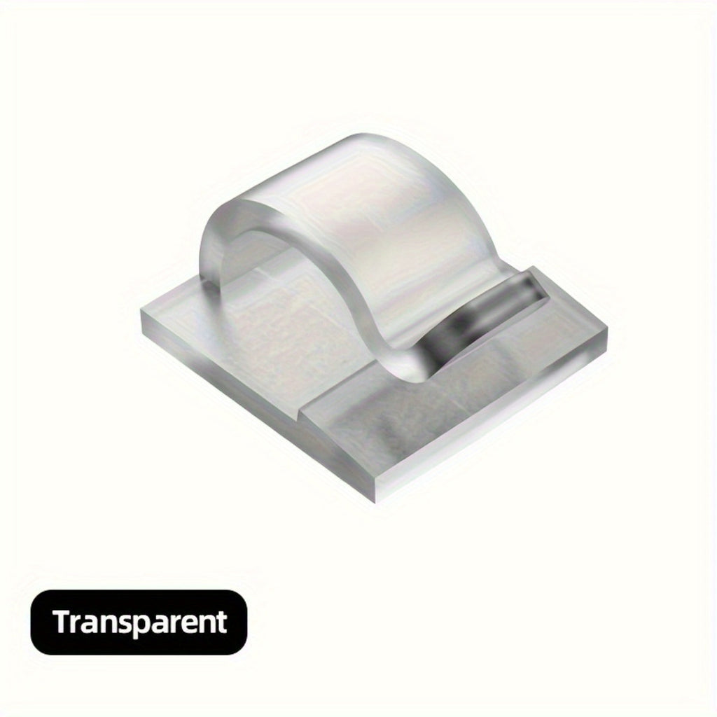 100pcs Crochets de Guirlande Lumineuse Extérieure en Plastique Transparent - Clips de Câble Auto-adhésifs Étanches pour Décorations de Noël Festives, Supports de Cordon Transparents pour Suspendre des Lumières