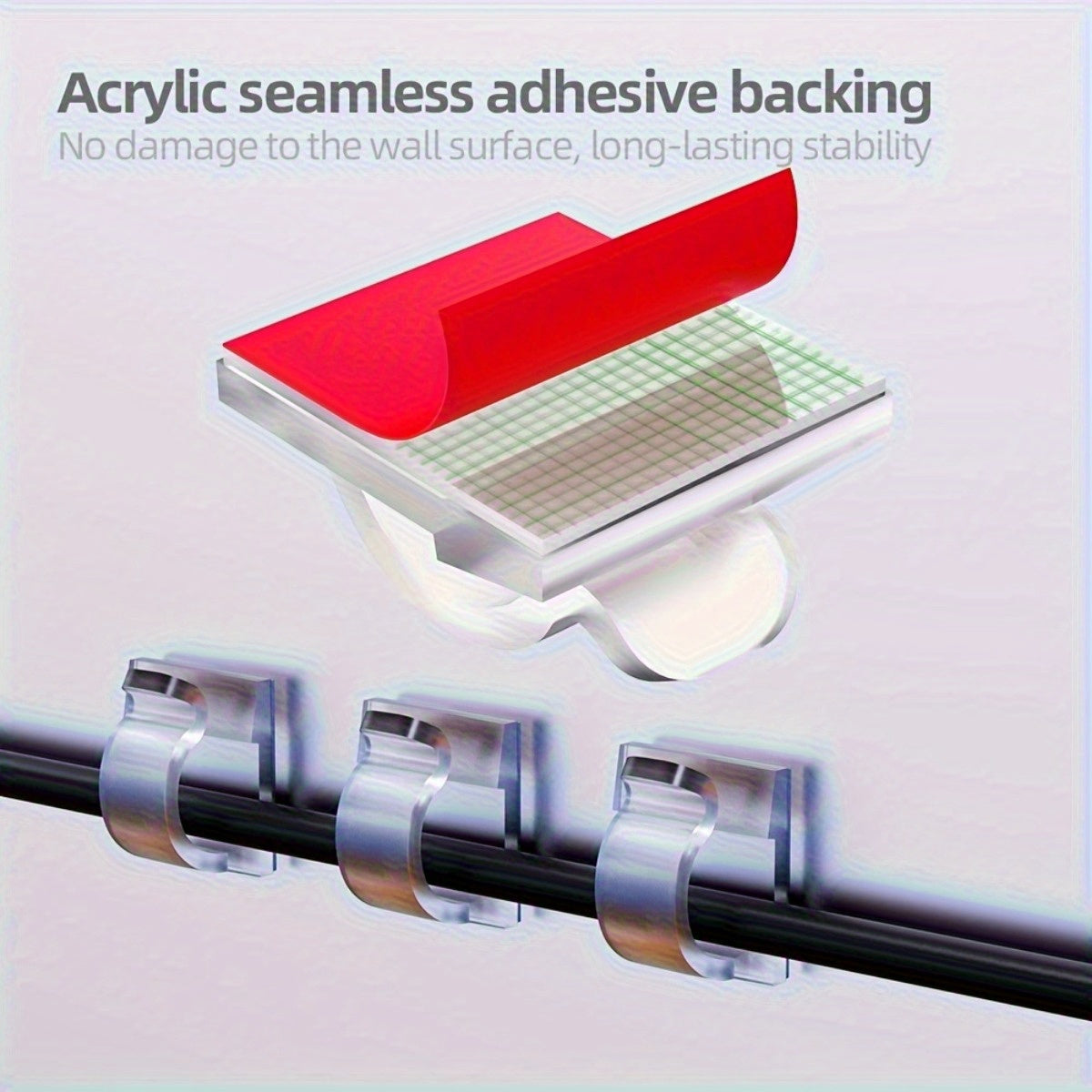 100pcs Crochets de Guirlande Lumineuse Extérieure en Plastique Transparent - Clips de Câble Auto-adhésifs Étanches pour Décorations de Noël Festives, Supports de Cordon Transparents pour Suspendre des Lumières