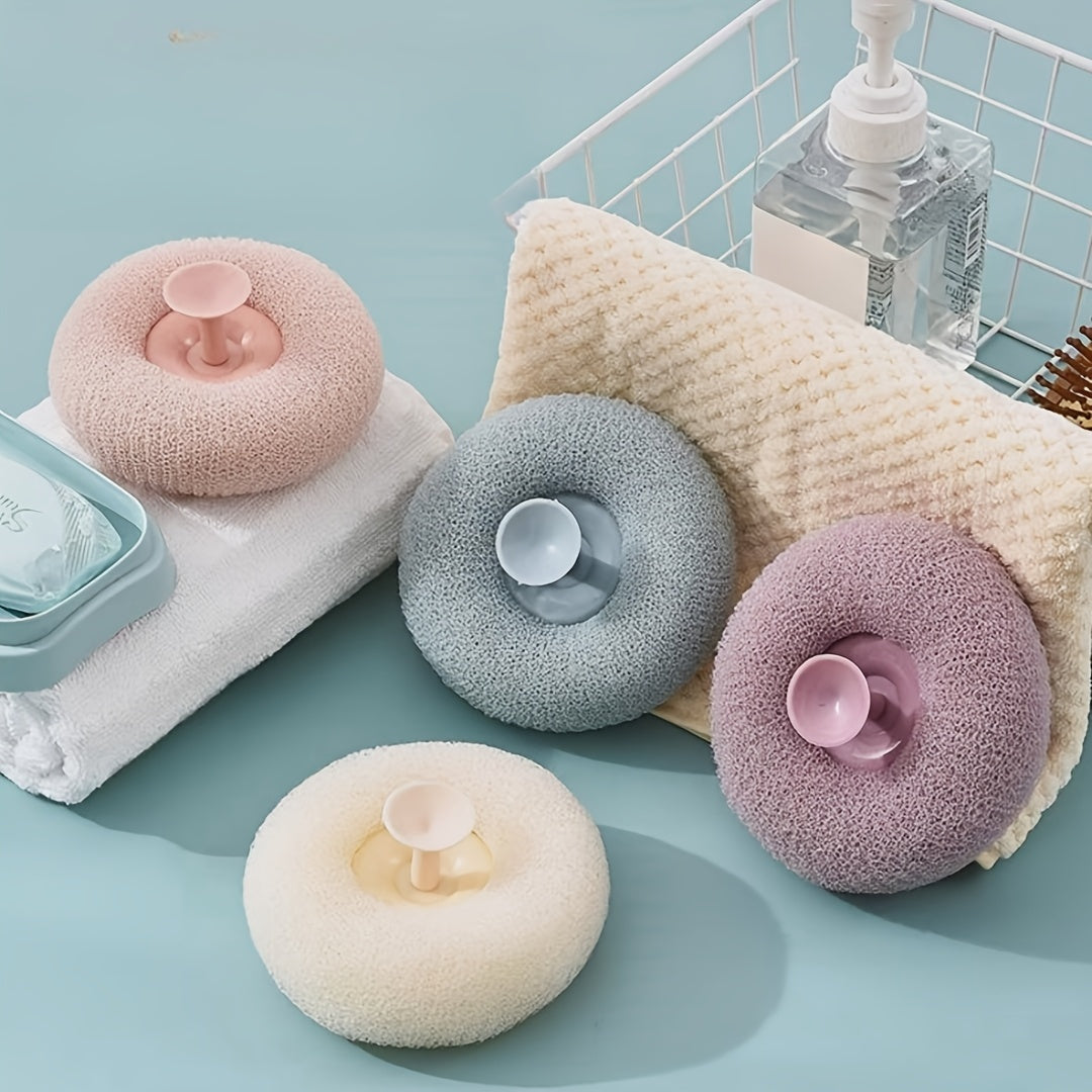 Lot de 4 pour Usage Domestique : Ventouse, Loofah de Massage, Créateur de Bulles de Bain, Brosse de Bain Ultra-Douce, Serviette Loofah et Boule de Bain pour Éliminer la Saleté