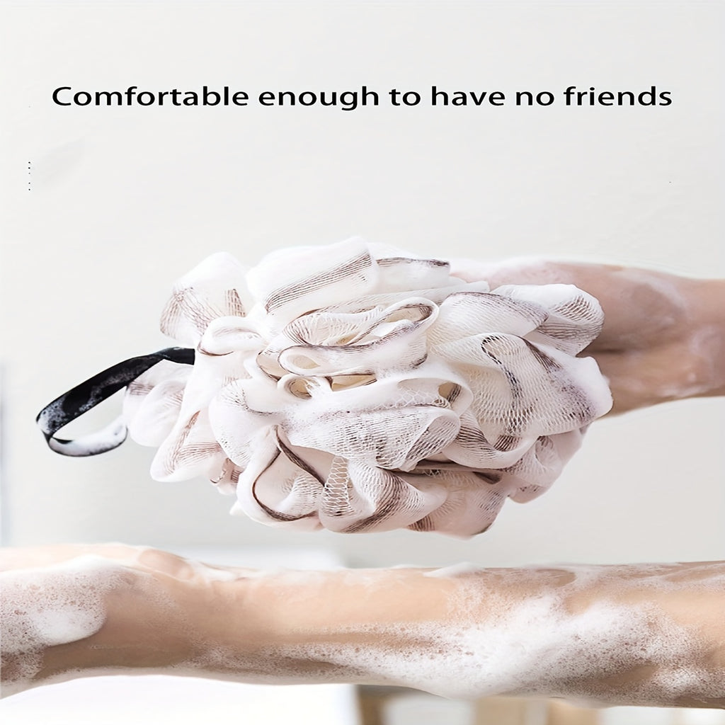 3 boules de douche qui ne s'effritent pas, fleurs de douche en PE souple, perles exfoliantes pour le dos, serviettes de bain à bulles, boules de douche, fleurs de douche