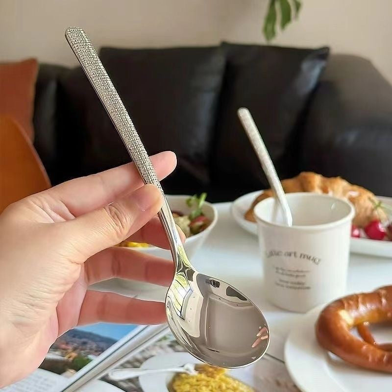 4pcs High-end Hammer Spoon, High-Grade Hotel Western Restaurant Soup Spoon, Home Use Spoon