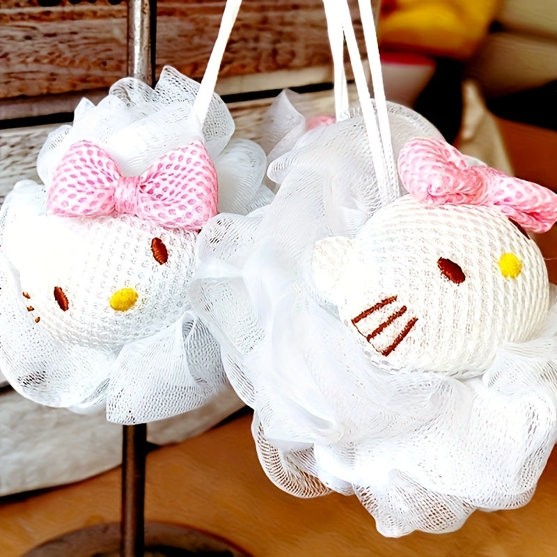 Éponge de Bain Sanrio Hello Kitty et My Melody - Douce, Ne Lâche Pas, Adaptée pour le Soin Personnel, Cadeau Idéal d'Anniversaire et d'Halloween, Parfait comme Favoris de Fête