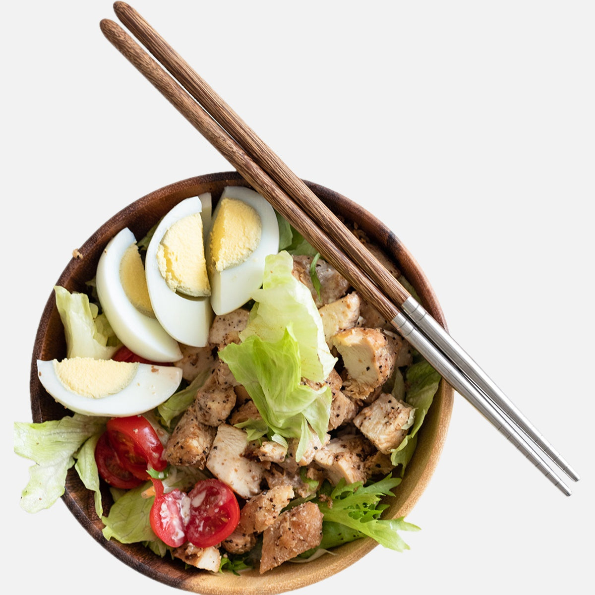 1 pair Exquisite Wooden and Stainless Steel Splicing Chopsticks - Durable and Stylish Eating Utensils