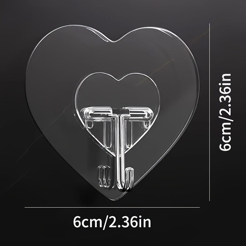 20 pièces Grands Crochets Forts à Adhésion Sans Perçage pour Cuisine et Salle de Bain Transparents, Crochets Robustes sans Traces pour Suspension Murale, Crochets Utilitaires