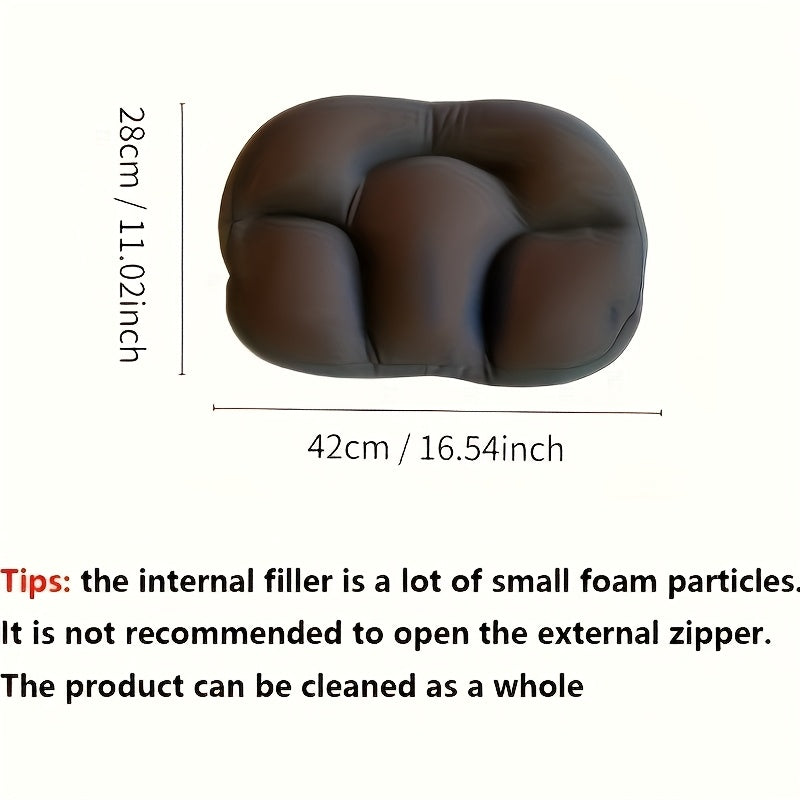 1pièce Oreiller de sommeil ergonomique 3D en forme d'œuf - Polyester fibre de fermeté moyenne, soutien de cou portable pour les dormeurs sur le côté et sur le dos, rembouré en mousse, facile à entretenir, coussin de voyage léger