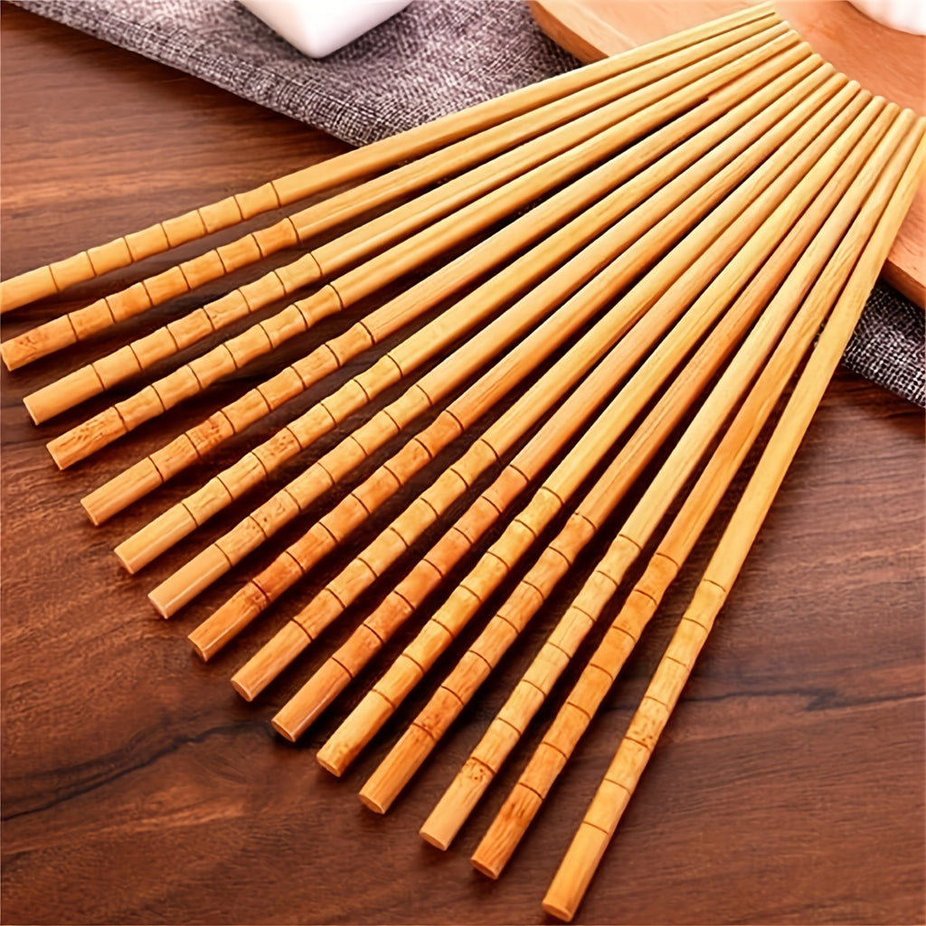 10 Pairs of Household Wooden Chopsticks, Reusable