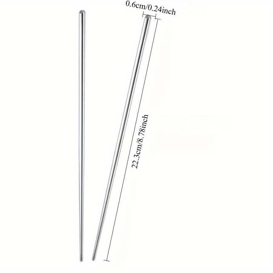 10pcs Stainless Steel Chopsticks Set - Reusable, Durable for Sushi & Chinese Cuisine - Perfect for Restaurants & Home Kitchens