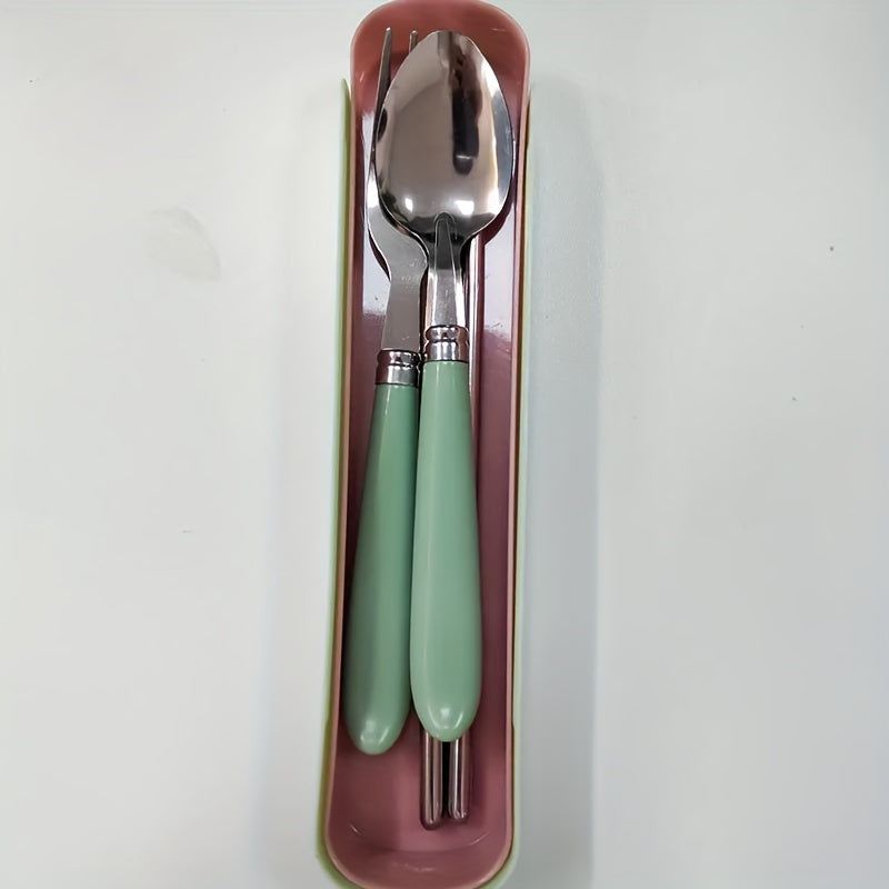 3-In-1 Travel Cutlery Set: with Storage Box - Great for Picnics, Camping And Everyday Use!