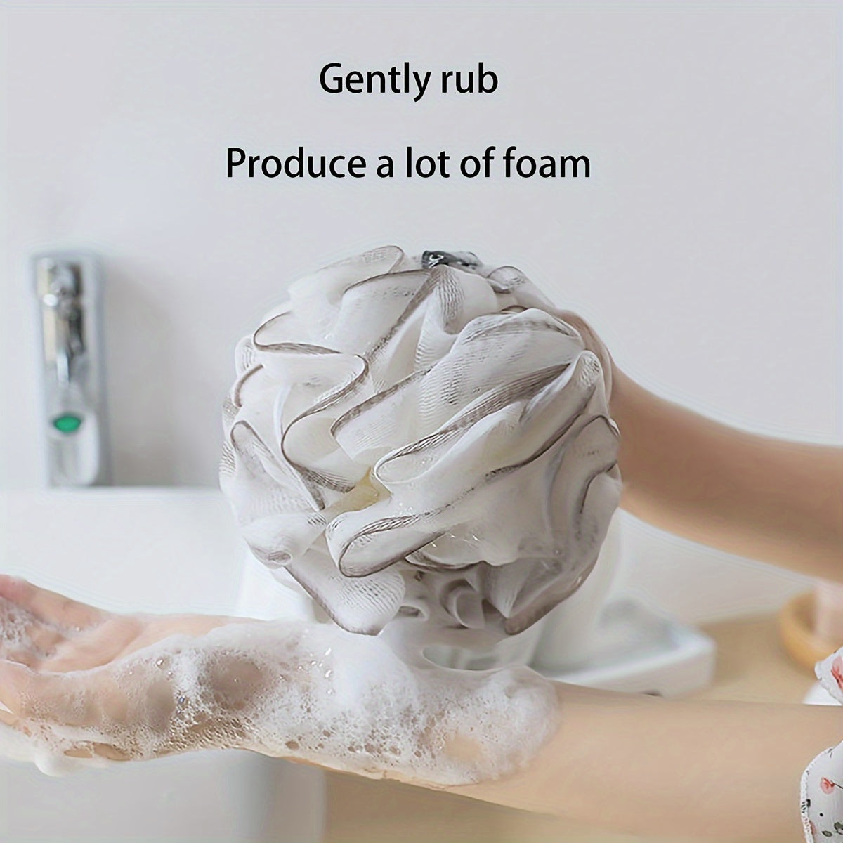 3 boules de douche qui ne s'effritent pas, fleurs de douche en PE souple, perles exfoliantes pour le dos, serviettes de bain à bulles, boules de douche, fleurs de douche