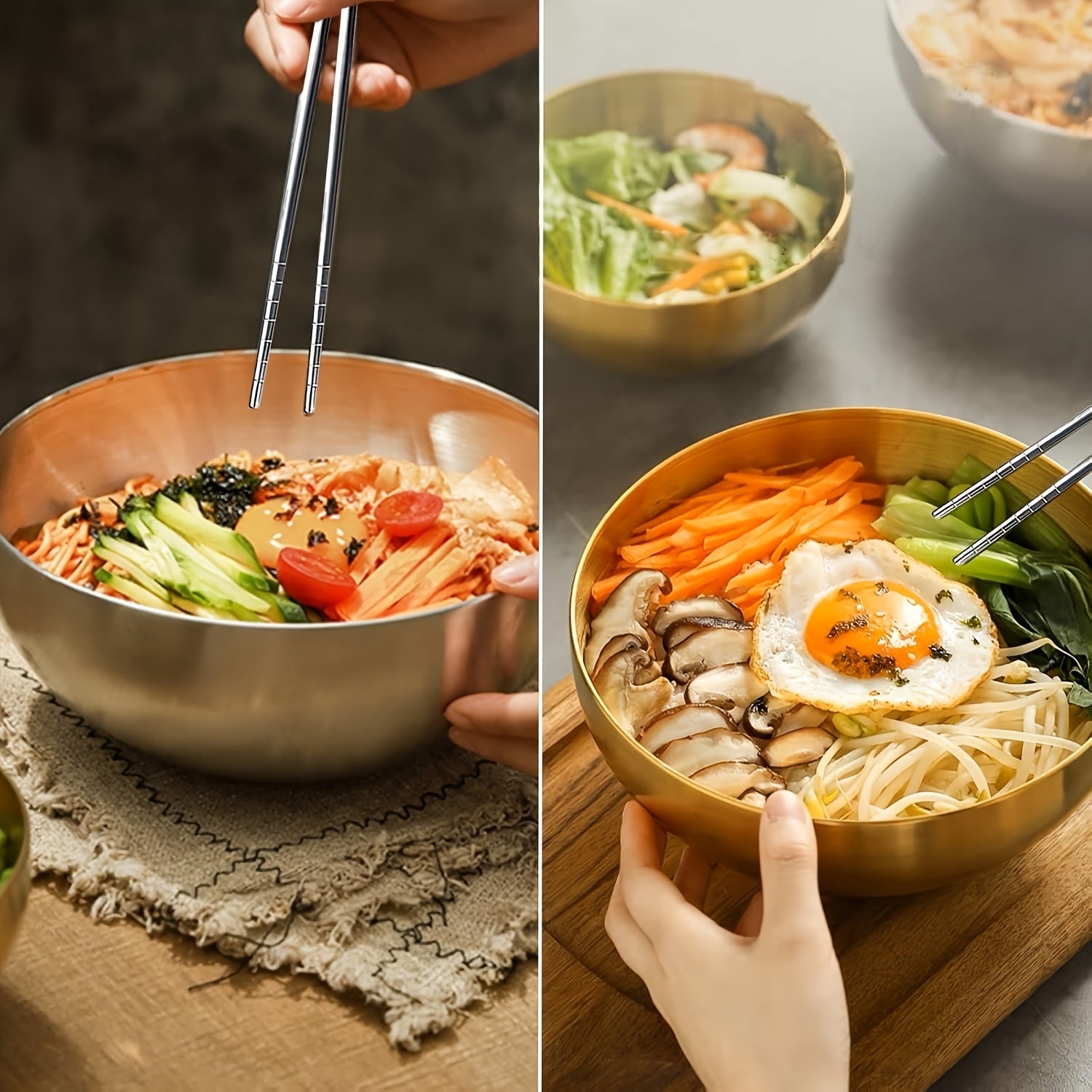 5 Pairs Striped Hollow Stainless Steel Chopsticks, 304 Non-Slip Lightweight Cutlery with 13 Grip Grooves, Reusable, Dishwasher Safe for Home, Restaurants, Parties & Holidays