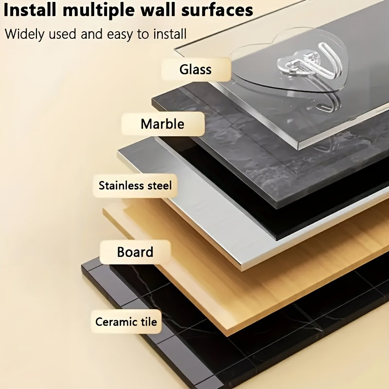 20 pièces Grands Crochets Forts à Adhésion Sans Perçage pour Cuisine et Salle de Bain Transparents, Crochets Robustes sans Traces pour Suspension Murale, Crochets Utilitaires