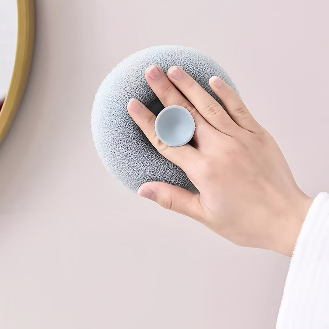 Lot de 4 pour Usage Domestique : Ventouse, Loofah de Massage, Créateur de Bulles de Bain, Brosse de Bain Ultra-Douce, Serviette Loofah et Boule de Bain pour Éliminer la Saleté