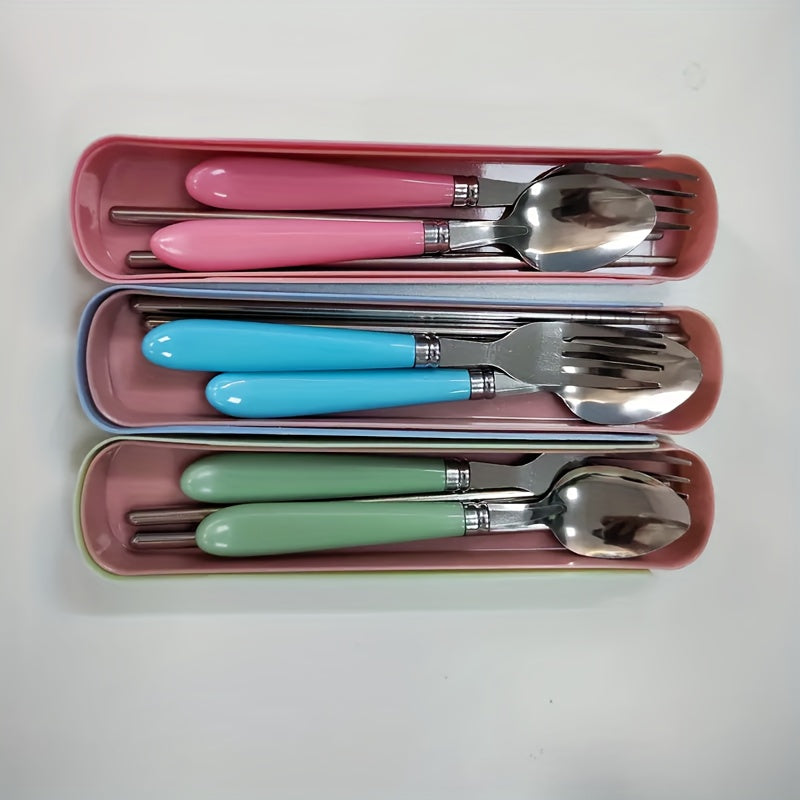 3-In-1 Travel Cutlery Set: with Storage Box - Great for Picnics, Camping And Everyday Use!