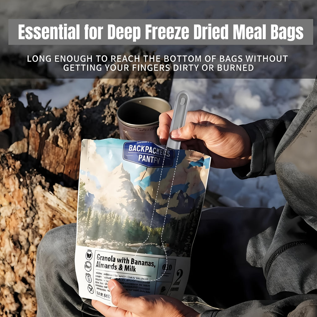 Titanium Alloy Spork with Long Handle - Ultralight, Dual-Purpose Fork and Spoon Combo with Protective Cloth Bag for Outdoor Camping and Hiking - Durable, Easy to Clean, Heat Resistant Flatware