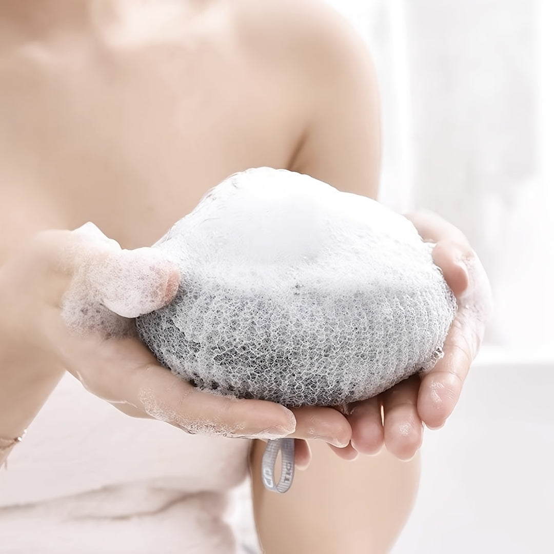 Lot de 4 pour Usage Domestique : Ventouse, Loofah de Massage, Créateur de Bulles de Bain, Brosse de Bain Ultra-Douce, Serviette Loofah et Boule de Bain pour Éliminer la Saleté