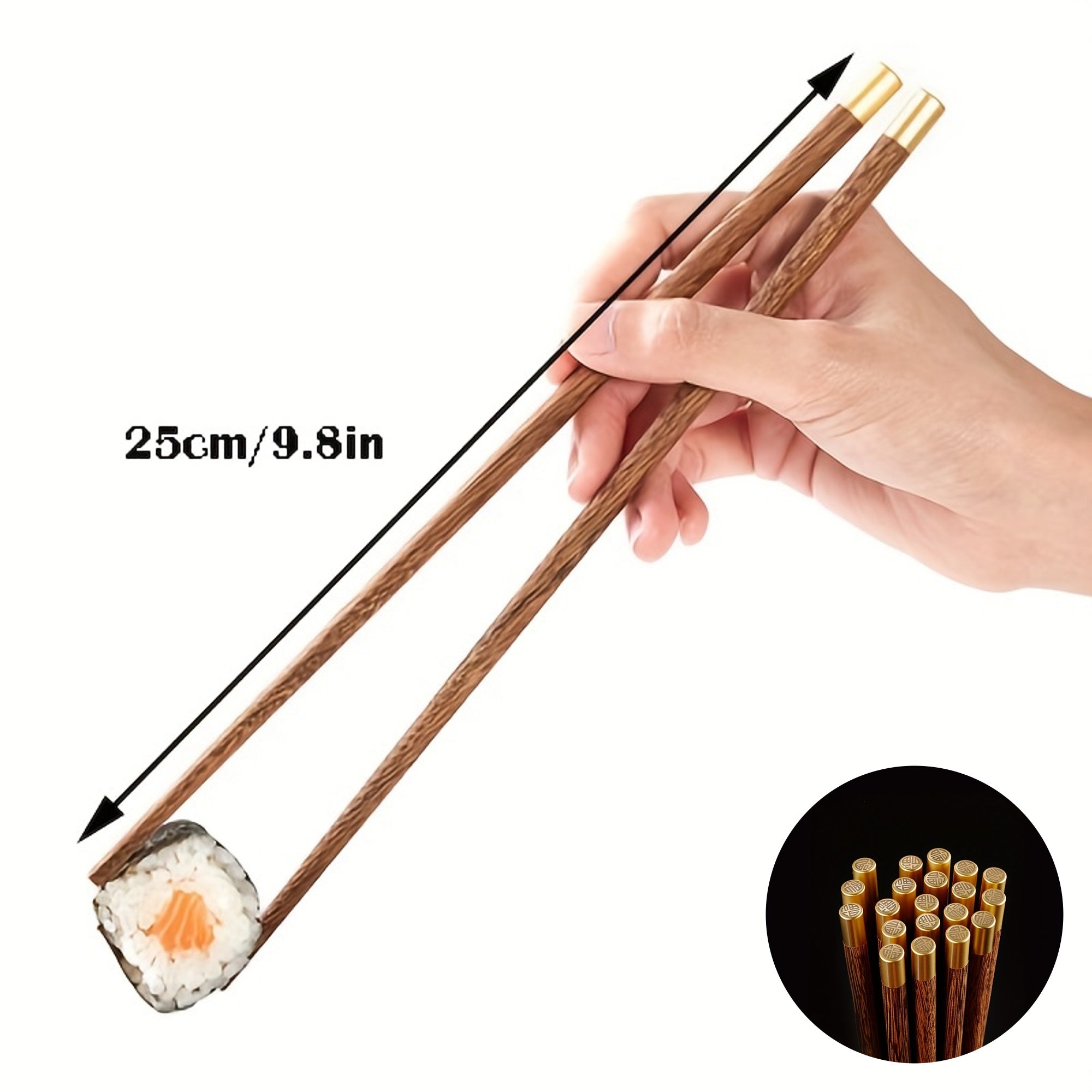 5 Pairs Chicken Wings Wooden Chopsticks, Natural Paintless Log Texture High Quality Chinese Food Chopsticks, Tableware, Kitchen Accessories