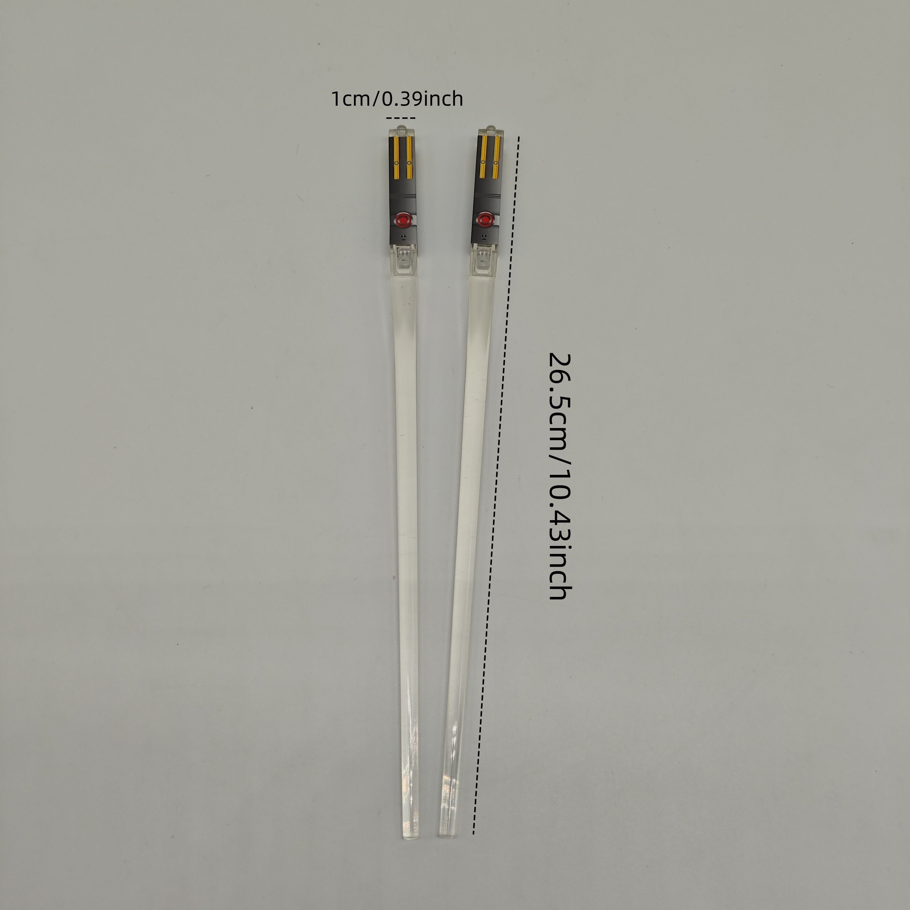 1 Pair Luminous LED Light Up Chopsticks, ABS Material, Polished Flatware Finish, Multi-Color Glow Sticks for Christmas, Halloween, New Year Festivities