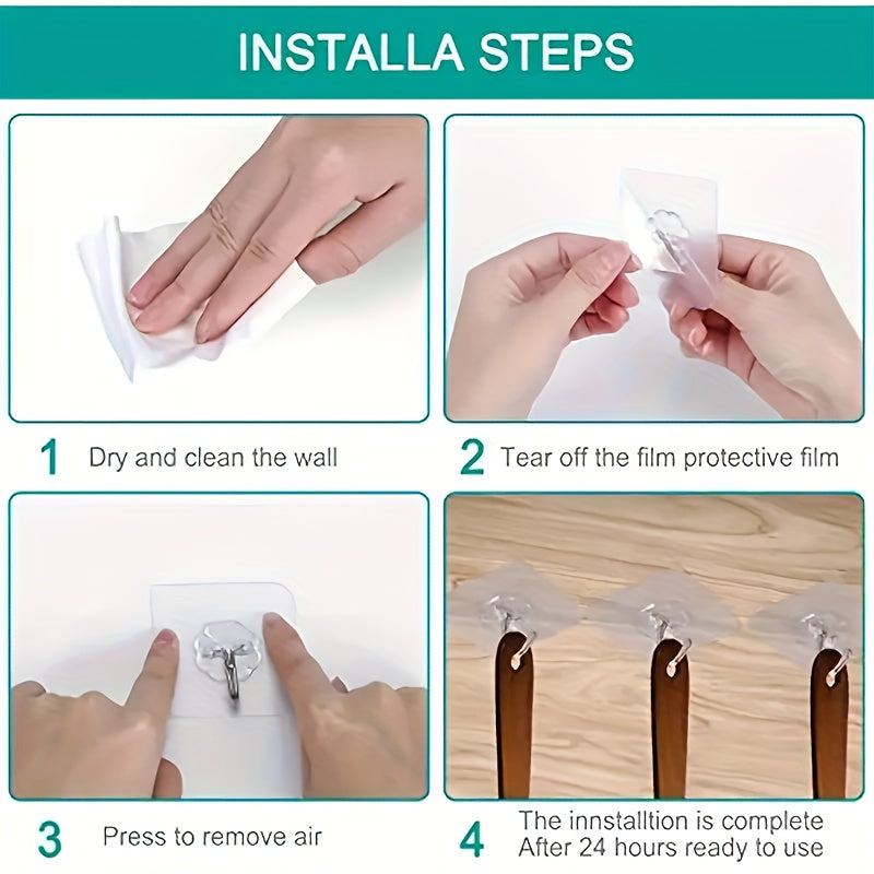 15pcs Crochets Adhésifs Forts - Étanches, Installation Facile pour Mur & Salle de Bain, Organisateur de Suspension Multifonctionnel Sans Couture, Crochets pour Salle de Bain, Crochets Utilitaires