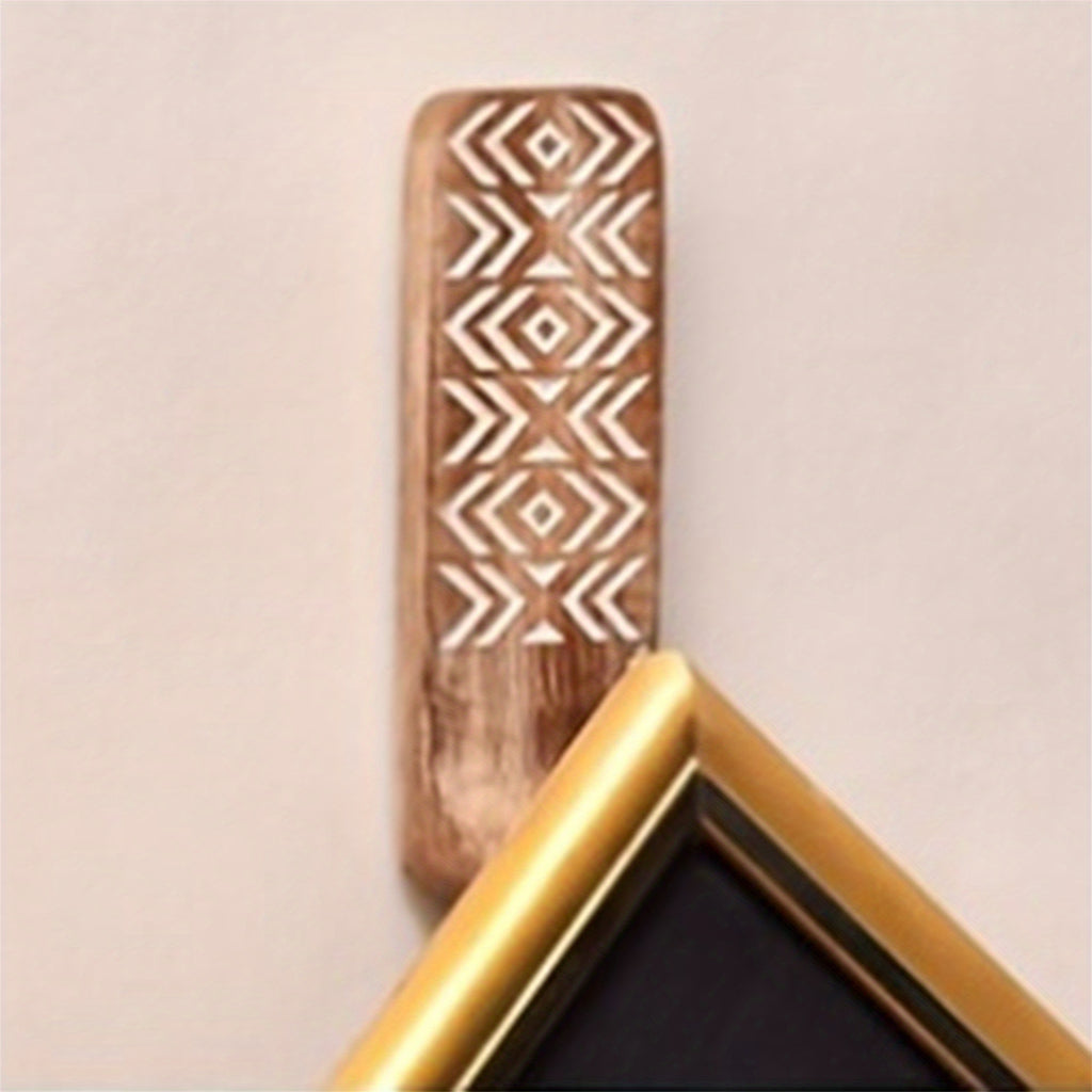 3pièces Crochets Muraux En Bois Auto-Adhésifs Crochets de Manteau Multi-Fonction Pour Cuisine Salon Maison, Crochets Utilitaires