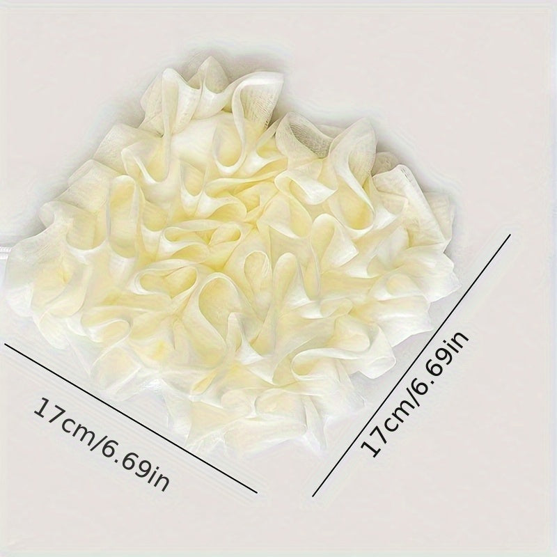 1pc Éponge Douche & Bain Double Usage - Maille Exfoliante Ultra-Douce Sans Peluche, Design Cœur pour Gommage Délicat, Hommes et Femmes, Accessoire de Soin Personnel, Maillage Haut de Gamme, Texture Ultradouce