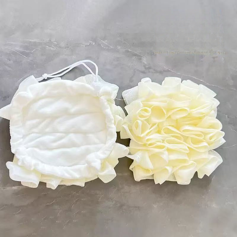 Ballon de Bain Fleur Nouveau Deux-en-Un Anti-Diffusion, Doux et Souple, Emballage de Savon pour le Bain