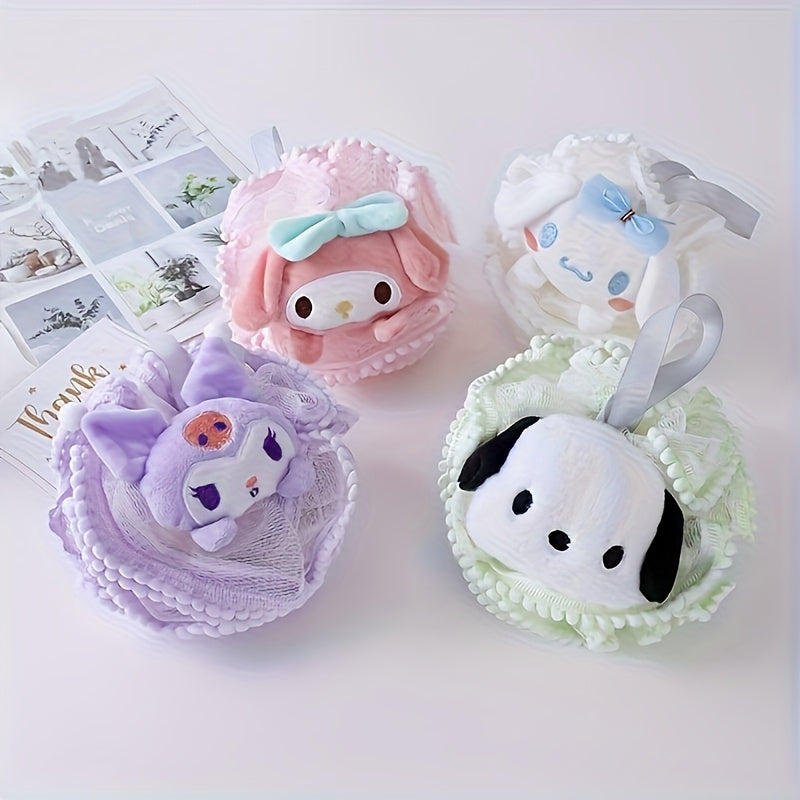 IP 1pc Boule de Bain Créative en Dentelle Sanrio Kurumi pour Adulte, Fleur de Bain Chien Guai en Jade Artificiel Pocha, Adaptée pour École Maison Hôtel