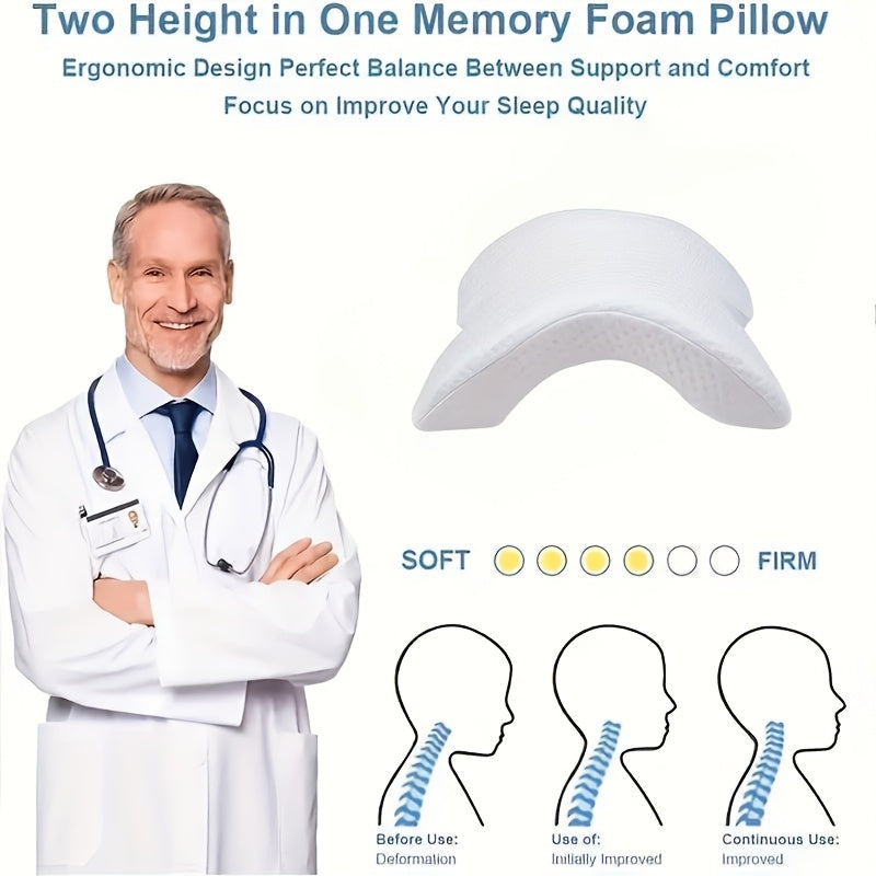 Oreiller Couple en Mousse à Mémoire de Forme Douce pour Voyage Confortable & Câlin - Polyester, Non-Électrique