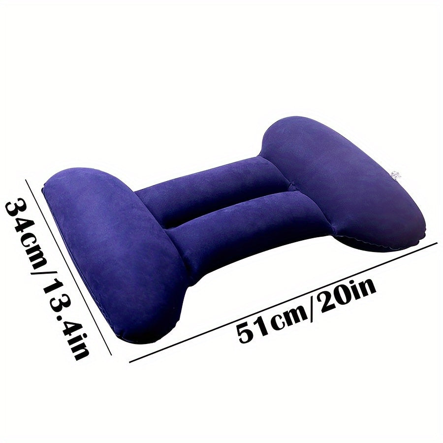 Oreiller gonflable ergonomique pour dormir, coussin lombaire réglable en mousse à mémoire de forme - oreiller convexe postérieur, adapté aux dormeurs sur le côté, dos et ventre, coussin pour voiture et canapé
