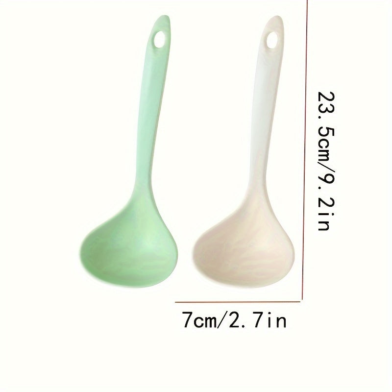 4pcs Long Handle Plastic Soup Spoons - Durable, Food-Safe Kitchen Utensils for Soups & Porridge