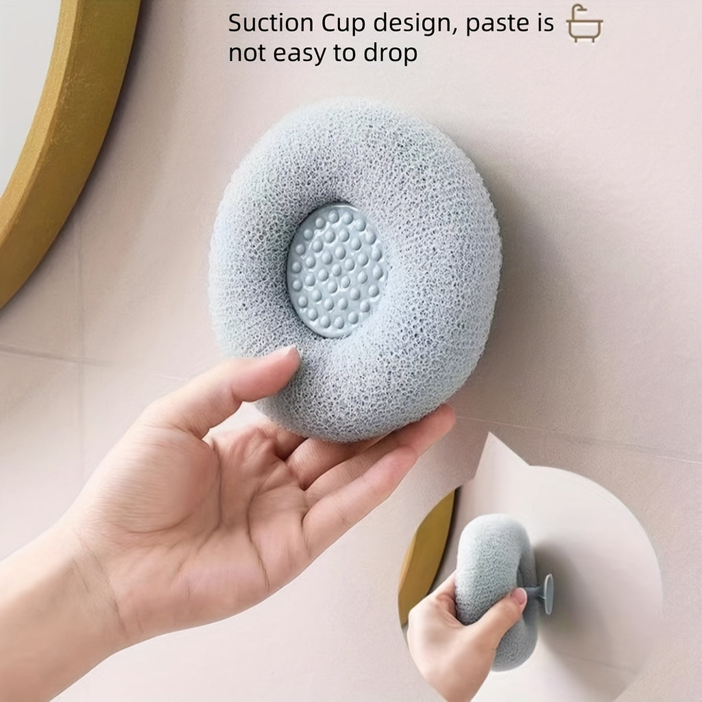 Lot de 4 pour Usage Domestique : Ventouse, Loofah de Massage, Créateur de Bulles de Bain, Brosse de Bain Ultra-Douce, Serviette Loofah et Boule de Bain pour Éliminer la Saleté