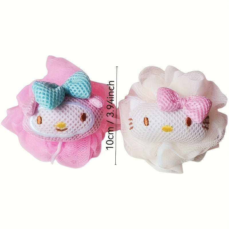 Éponge de Bain Sanrio Hello Kitty et My Melody - Douce, Ne Lâche Pas, Adaptée pour le Soin Personnel, Cadeau Idéal d'Anniversaire et d'Halloween, Parfait comme Favoris de Fête