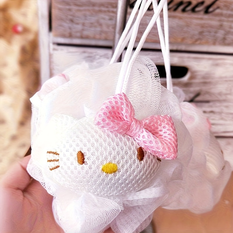 Éponge de Bain Sanrio Hello Kitty et My Melody - Douce, Ne Lâche Pas, Adaptée pour le Soin Personnel, Cadeau Idéal d'Anniversaire et d'Halloween, Parfait comme Favoris de Fête