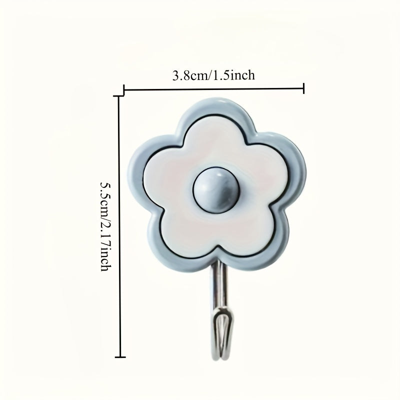 5\u002F10 pièces, crochets muraux adhésifs en forme de fleur, sans encombrement pour l'installation, supports à suspendre à la porte adhésifs solides, crochets multifonctions pour la décoration intérieure, installation facile, les couleurs peuvent varier.