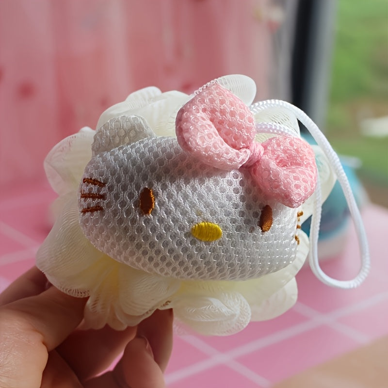 Éponge de Bain Sanrio Hello Kitty et My Melody - Douce, Ne Lâche Pas, Adaptée pour le Soin Personnel, Cadeau Idéal d'Anniversaire et d'Halloween, Parfait comme Favoris de Fête