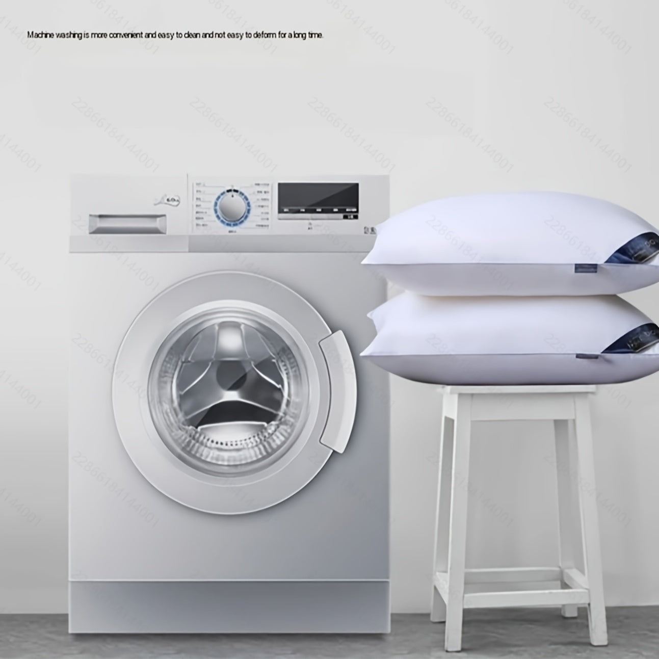 2 oreillers de luxe pour coussin de style hôtel 950g\u002F㎡ - Doux, confortable, aide au sommeil non collapsible, cadeau idéal pour la maison, blanc avec étiquette bleue, oreiller confortable | Design élégant de l'étiquette | Tissu durable