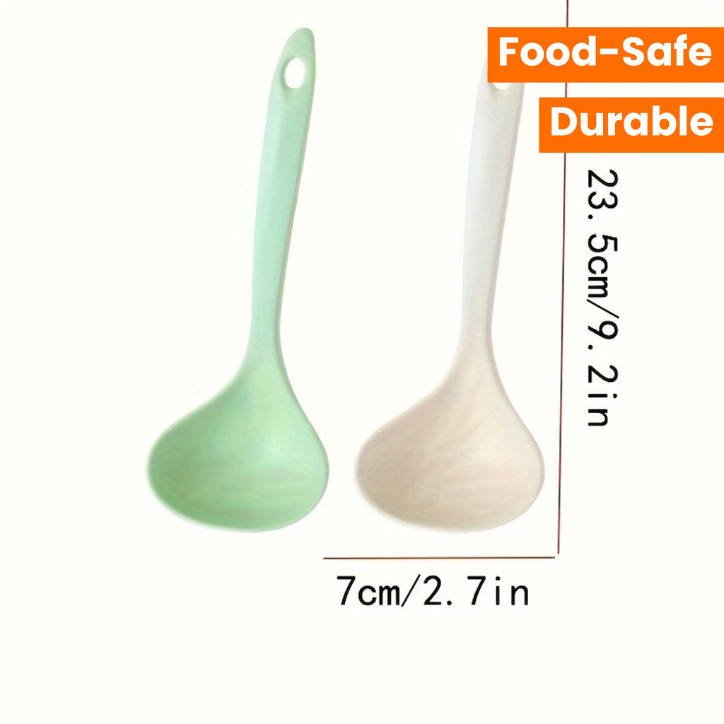 4pcs Long Handle Plastic Soup Spoons - Durable, Food-Safe Kitchen Utensils for Soups & Porridge