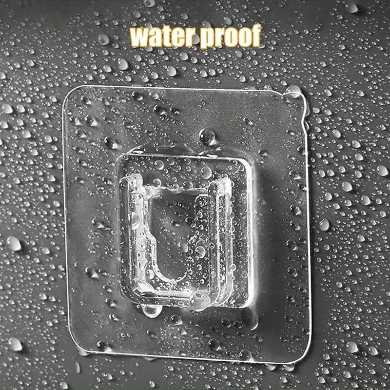 20 Crochets Muraux Adhésifs Transparents - Crochets à Ventouse Faciles à Installer pour Rangement Cuisine et Salle de Bain, Matériau Plastique Non Fini