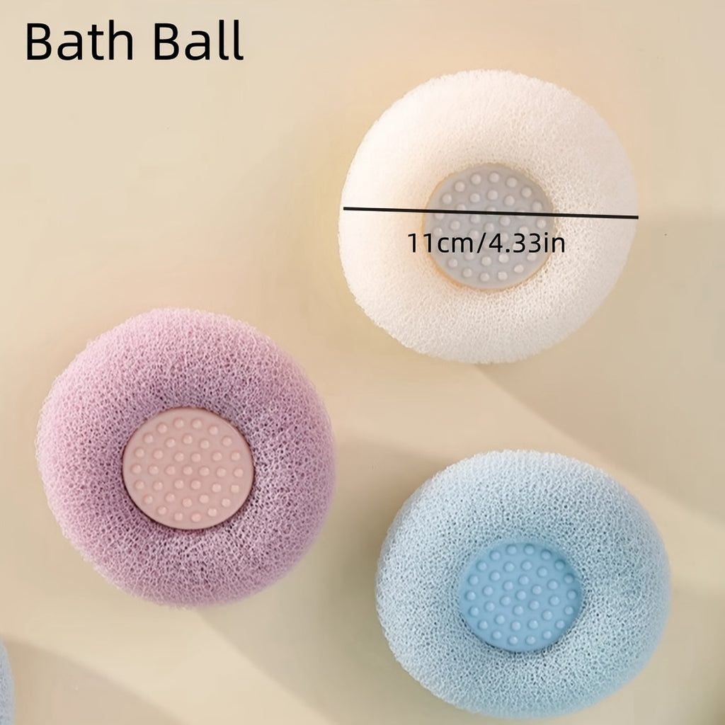 Lot de 4 pour Usage Domestique : Ventouse, Loofah de Massage, Créateur de Bulles de Bain, Brosse de Bain Ultra-Douce, Serviette Loofah et Boule de Bain pour Éliminer la Saleté