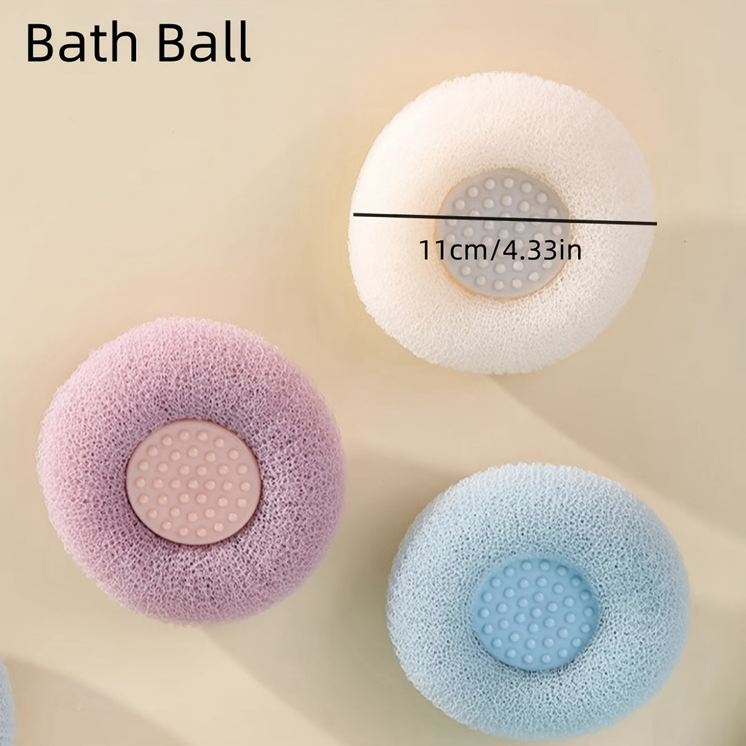 Lot de 4 pour Usage Domestique : Ventouse, Loofah de Massage, Créateur de Bulles de Bain, Brosse de Bain Ultra-Douce, Serviette Loofah et Boule de Bain pour Éliminer la Saleté
