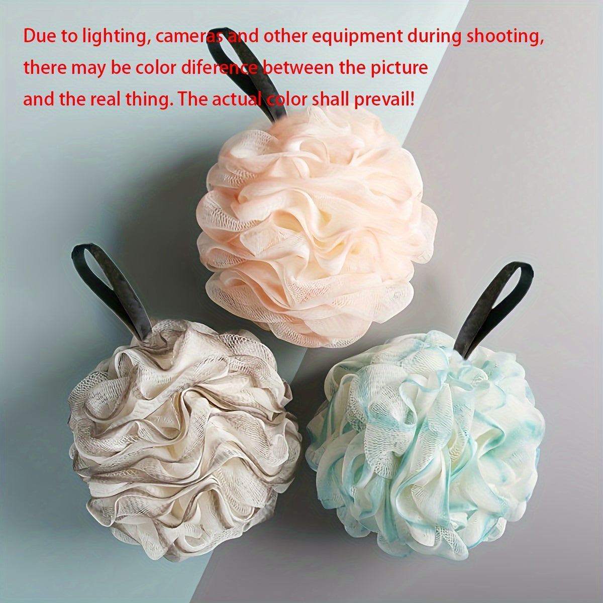 3 boules de douche qui ne s'effritent pas, fleurs de douche en PE souple, perles exfoliantes pour le dos, serviettes de bain à bulles, boules de douche, fleurs de douche