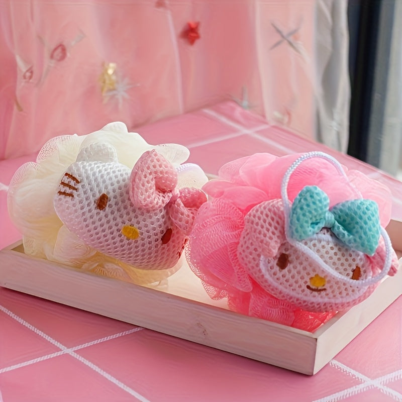 Éponge de Bain Sanrio Hello Kitty et My Melody - Douce, Ne Lâche Pas, Adaptée pour le Soin Personnel, Cadeau Idéal d'Anniversaire et d'Halloween, Parfait comme Favoris de Fête
